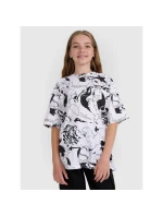 Dívčí tričko oversize s potiskem 4F 4FJRAW25TTSHF3069-90A