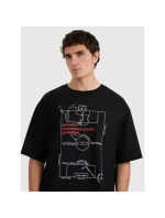 Pánské tričko oversize s potiskem 4F 4FRAW25TTSHM3257-20S Pánské tričko oversize s potiskem 4F 4FRAW25TTSHM3257-20S