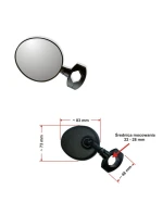 Zrcátko AJS MINI s objímkou černé Zrcátko AJS MINI s objímkou černé