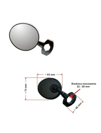 Zrcátko AJS MINI s objímkou černé Zrcátko AJS MINI s objímkou černé