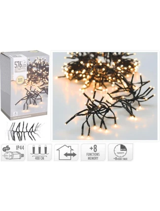 VÁNOČNÍ STROM SVĚTLA SVĚTELNÝ ŘETĚZ 576 VEDL ČASOVAČ TEPLÁ BÍLÁ