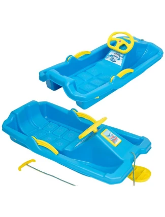 ADAŚ PLASTOVÁ PÁSKA S BRZDOU A ŘÍDICÍM PRVKEM 84x43x25CM MODRÁ