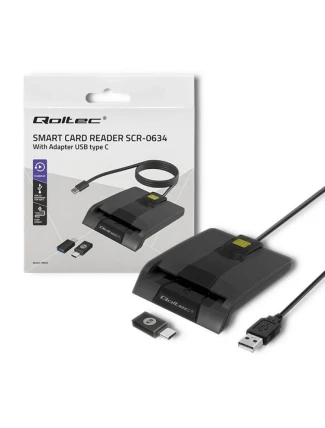 ČTEČKA ČIPOVÝCH KARET QOLTEC | SCR-0634 | USB TYP C