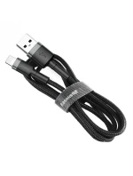BASEUS LIGHTNING USB KABEL 2.4A 1M ŠEDO-ČERNÝ