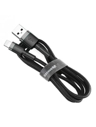 BASEUS LIGHTNING USB KABEL 2.4A 1M ŠEDO-ČERNÝ