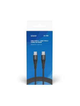 KABEL SAVIO USB TYP C - USB TYP C 5A, 2M CL-160