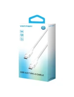 Opletený kabel USB-C na USB-C Vention 3A 480Mbps 60W PD 2m bílý