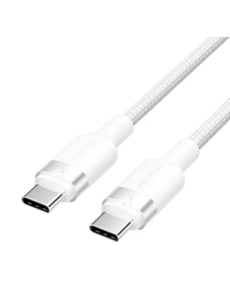Opletený kabel USB-C na USB-C Vention 3A 480Mbps 60W PD 2m bílý