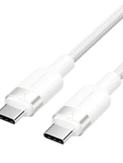 Opletený kabel USB-C na USB-C Vention 3A 480Mbps 60W PD 2m bílý