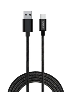 Kabel SAVIO CL-129 (USB typ C - USB 2.0 typ A ; 2 m; černá barva)