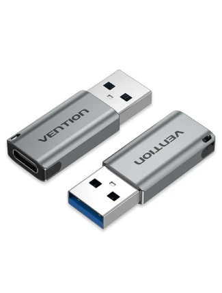 Adaptér Vention USB-A na USB-C USB 3.0 šedá hliníková slitina