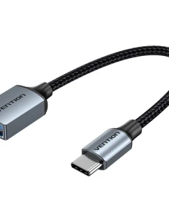 USB 3.0 Vention USB-C na USB-A OTG kabel 0,15 M ze slitiny hliníku šedý