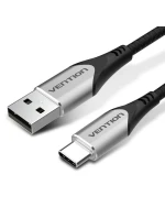 Opletený kabel USB-A na USB-C Vention 3A 480Mbps 2m šedý