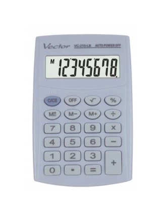 Kapesní kalkulačka Vector Kector KAV VC-210 LB, 8místná, 64x98,5mm, světle modrá