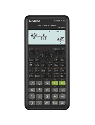 CASIO FX-82ESPLUS-2 VĚDECKÁ KALKULAČKA, 252 FUNKCÍ, 77X162MM, ČERNÁ KRABIČKA