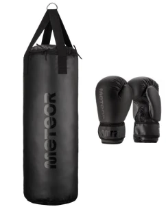 Sada 12kg boxovacího pytle a 6 oz boxerských rukavic Meteor