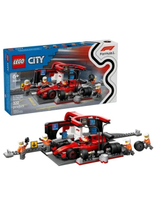LEGO CITY 60443 Zastávka v boxech F1 a mechanici s vozem Ferrari