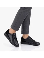 Dámské černé kožené polobotky na zip Potocki JE19402