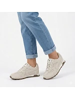 Dámské semišové kožené polobotky béžové Vinceza 86426