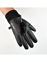 Pánské zateplené protiskluzové rukavice pro telefon - černé