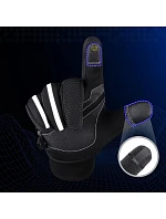 Zateplené protiskluzové sportovní rukavice pro telefon (velikost XL) - černé