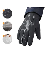 Zimní sportovní rukavice s protiskluzovým povrchem (velikost L) - černé