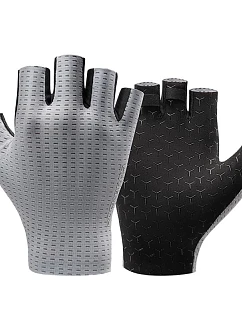 Prodyšné cyklistické rukavice Rockbros, krátké prsty, velikost: XL - šedé