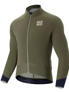 Rockbros YDWT014 zimní dvouvrstvá fleecová cyklistická bunda velikost XL - zelená