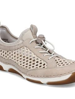Dámská ažurová pohodlná béžová obuv Rieker 55960-60
