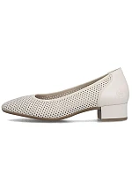 Dámské kožené béžové ažurové lodičky Rieker 43459-60