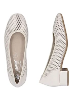 Dámské kožené béžové ažurové lodičky Rieker 43459-60