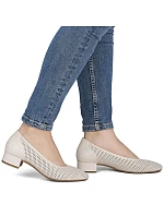 Dámské kožené béžové ažurové lodičky Rieker 43459-60