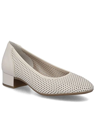 Dámské kožené béžové ažurové lodičky Rieker 43459-60