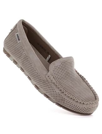 Dámské semišové polobotky khaki mokasíny Potocki 09301 Dámské semišové polobotky khaki mokasíny Potocki 09301