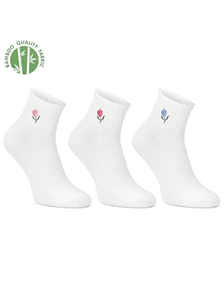 Dámské vysoké krémové bambusové ponožky Filippo SD-AN06