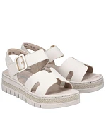 Béžové dámské sandály na platformě Rieker V4952-60