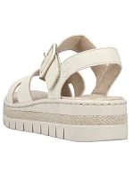 Béžové dámské sandály na platformě Rieker V4952-60