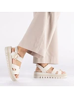 Béžové dámské sandály na platformě Rieker V4952-60