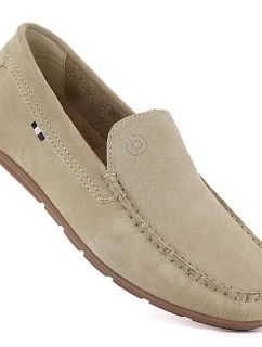 Bugatti béžové pánské kožené mokasíny TT153108