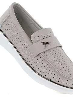 Dámské kožené mokasíny šedé Vinceza 93221