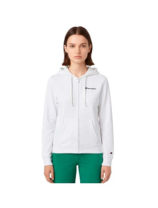 Dámská mikina Champion s kapucí na zip bílá 118406 WW001