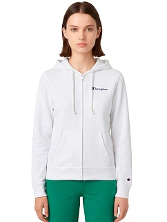 Dámská mikina Champion s kapucí na zip bílá 118406 WW001