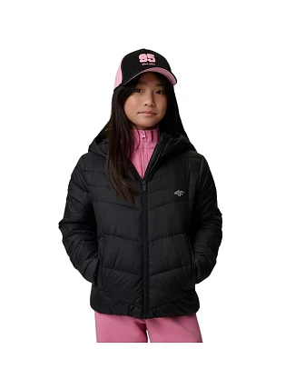 Dívčí bunda 4F F0739 tmavě černá 4FJWSS26TDJAF0739 20S