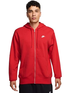 Pánská mikina Nike Club BB FZ Hoodie, červená, FN3861 657, velikost XL