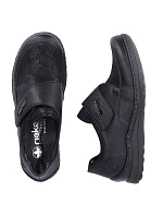 Dámské polobotky s suchým zipem, pohodlné, černé, Rieker 48954-00 Dámské polobotky s suchým zipem, pohodlné, černé, Rieker 48954-00