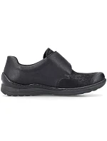 Dámské polobotky s suchým zipem, pohodlné, černé, Rieker 48954-00 Dámské polobotky s suchým zipem, pohodlné, černé, Rieker 48954-00