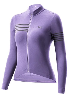 Dámský cyklistický dres Rockbros YPW065 TVI s dlouhým rukávem na podzim/zimu, velikost L – fialový