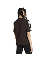 Dámské tričko adidas Essentials 3-Stripes Boyfriend, tmavě hnědé, KX0794 Dámské tričko adidas Essentials 3-Stripes Boyfriend, tmavě hnědé, KX0794