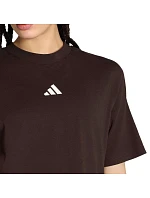 Dámské tričko adidas Essentials 3-Stripes Boyfriend, tmavě hnědé, KX0794 Dámské tričko adidas Essentials 3-Stripes Boyfriend, tmavě hnědé, KX0794