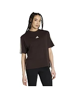 Dámské tričko adidas Essentials 3-Stripes Boyfriend, tmavě hnědé, KX0794 Dámské tričko adidas Essentials 3-Stripes Boyfriend, tmavě hnědé, KX0794